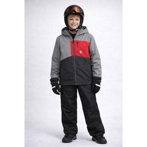 Orage Ski Jacket Boy XL 14 Gray Colorblock Insulated Alpine Outdoor Winter Sport
